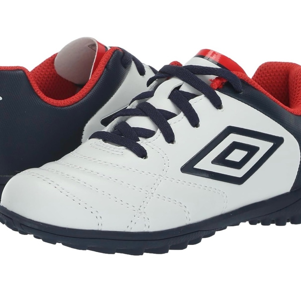Umbro Kids' White and Navy Sneakers with Red Accents